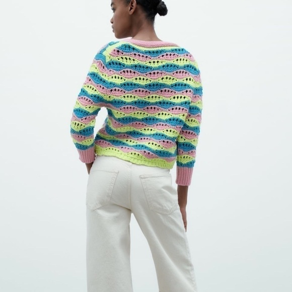 Zara NWT striped knit cardigan - Picture 2 of 11